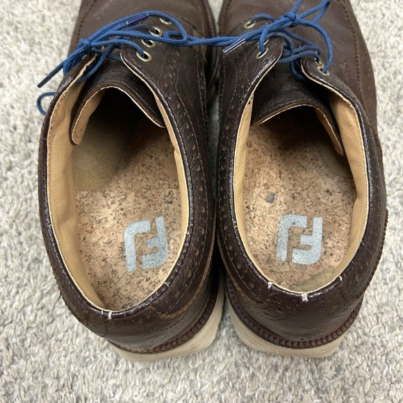 Footjoy Club Casual Wingtip Shoes Men's 10M Brown Leather Lace Up Office Preppy - Picture 7 of 9